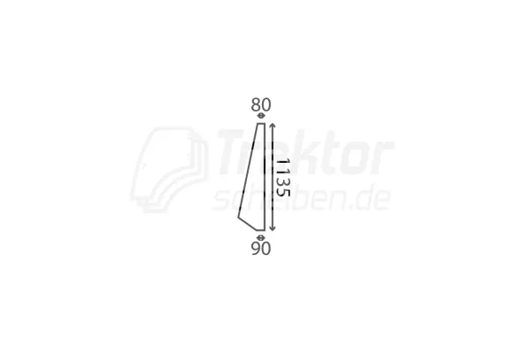 Heckscheibe seitlich für JCB Baggerlader 3CX