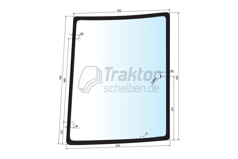 Eckscheibe rechts klar für New Holland TD & Case IH JX-Maxxima