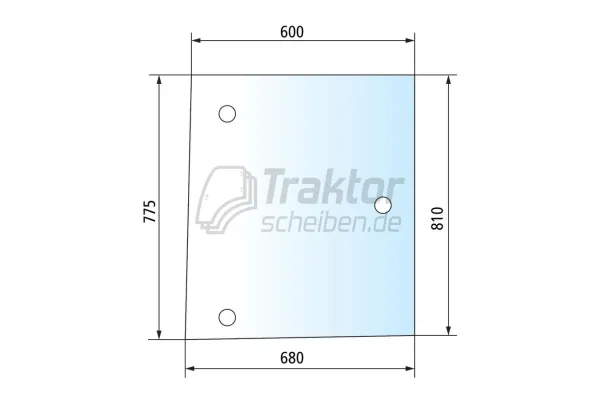 Eckscheibe hinten rechts getönt für MASSEY 3625, 3650