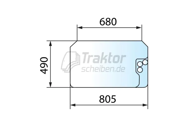 Flache Heckscheibe, mit Wischer, klar, für JCB Teleskoplader 527-50, 527-55