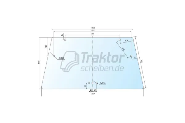 Heckscheibe oben für DEUTZ FAHR DX80, DX145, DX6.30