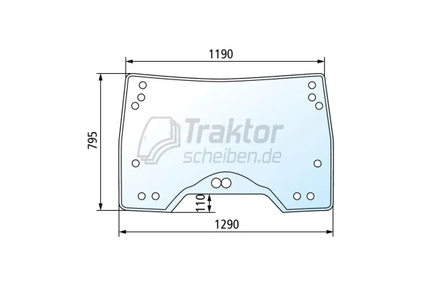Frontscheibe Claas-Renault Celtis 426–456 aufstellbar getönt