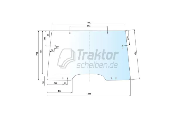 Frontscheibe aufstellbar für John Deere 6120 / 6630