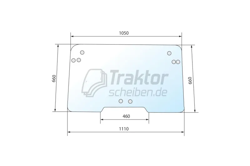 Ausstellbare Frontscheibe mit Aussparung für STEYR M968, M975 & CASE IH CS68, CS75