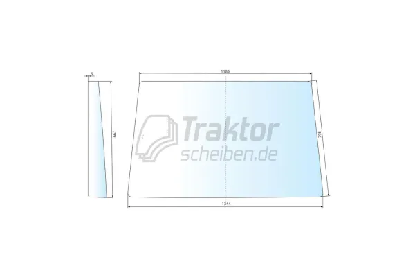 Frontscheibe fest getönt für John Deere 6400 / 6610