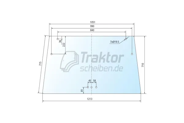 Klare Frontscheibe aufklappbar Deutz D4507C D7807C