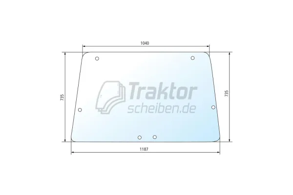 Aufstellbare Frontscheibe Ford 7610 6 Bohrungen