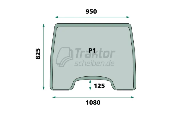 Gebogene Frontscheibe für MASSEY FERGUSON 2225, 2235