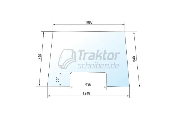 Frontscheibe 220 mm Mitte für MASSEY FERGUSON 390, 399