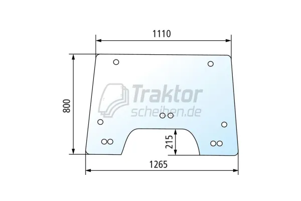 Frontscheibe Massey Ferguson 5425–5455 aufstellbar getönt grau