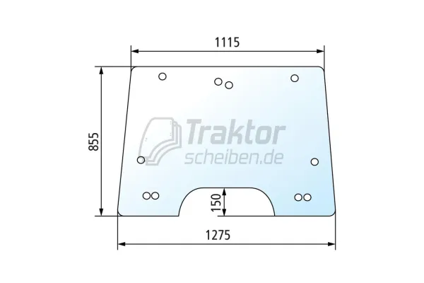 Frontscheibe Massey Ferguson 5425–5470 aufstellbar getönt grau