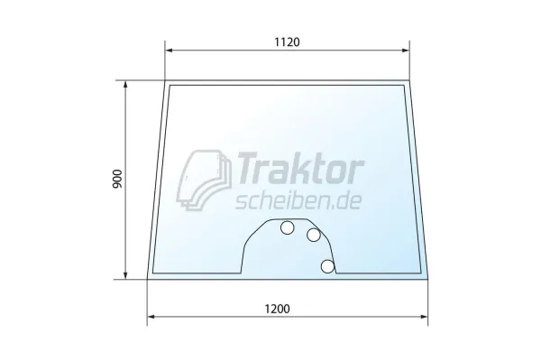 Frontscheibe 3-Loch 5mm für MASSEY 7490, 8460, 8480