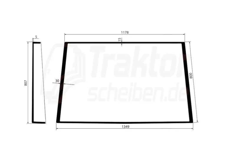 Frontscheibe getönt gebogen für John Deere 7600 / 7700