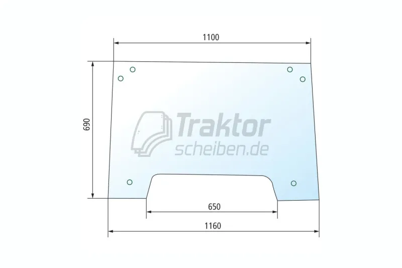 Frontscheibe klar für CLAAS-RENAULT Ceres & JOHN DEERE 3000 Serie