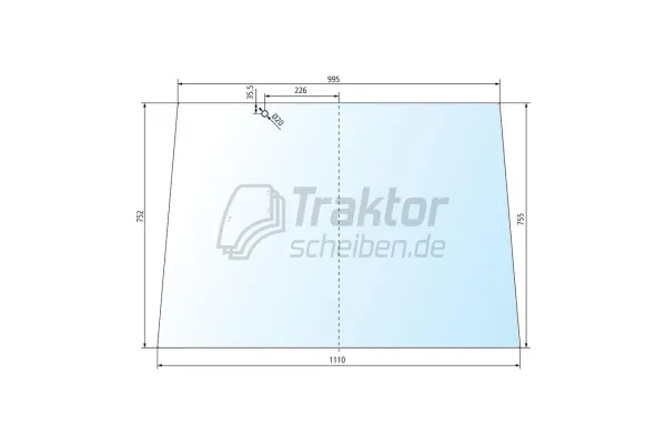 Klare Frontscheibe zum Öffnen für FENDT Farmer304, GT380