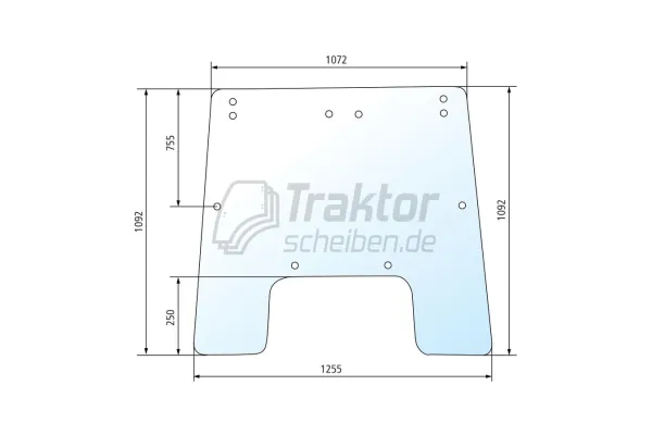 Öffnende Frontscheibe klar für John Deere 1140 / 1850