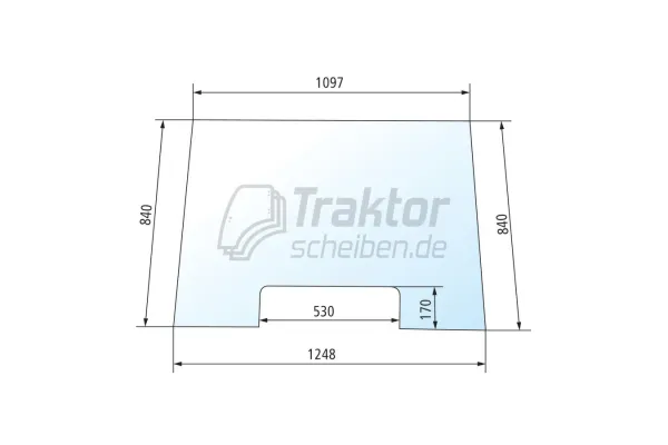 Frontscheibe 170 mm Mitte für MASSEY FERGUSON 360, 372