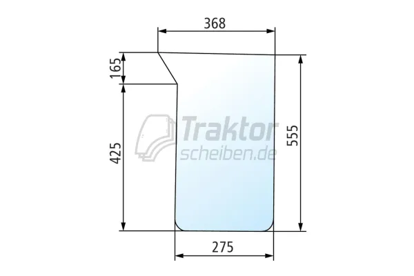 Frontscheibe links für CLAAS-RENAULT Traktor 1151-4, 921