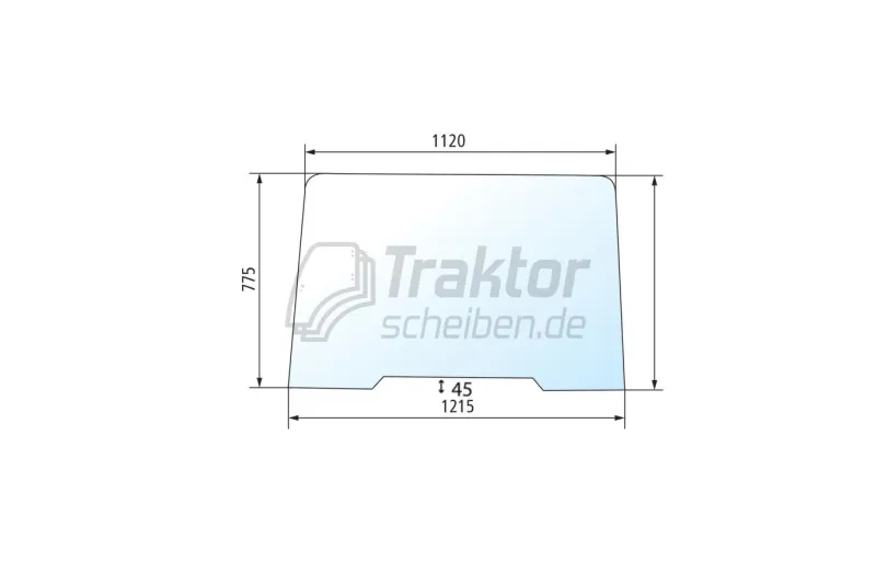 Frontscheibe oben fest für CASE IH Traktor 733, 833