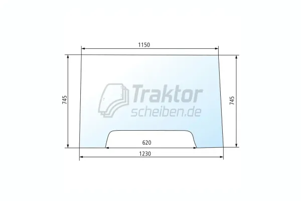 Frontscheibe ohne Bohrungen für CLAAS-RENAULT Ceres 75 / Ceres 80