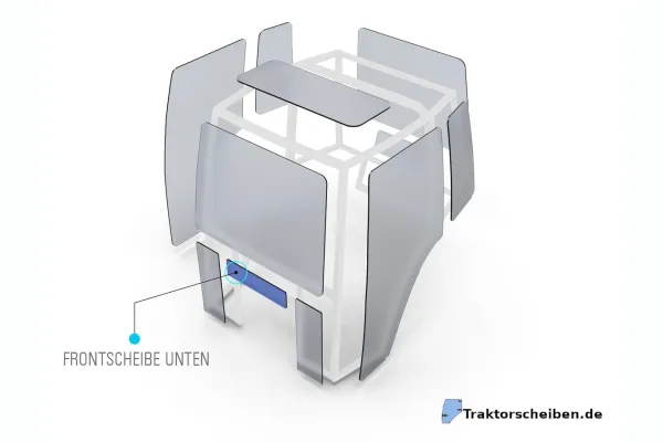 Frontscheibe Fendt Farmer 105–108 unten klar | Windschutzscheibe Kabine