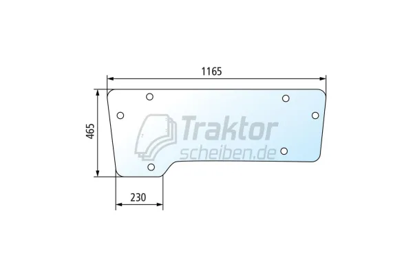 Frontscheibe unten hell für FENDT GT 365 / GT 380