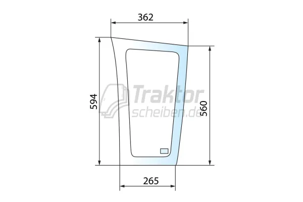 Getönte Frontscheibe unten links für FENDT Favorit920, Fendt311