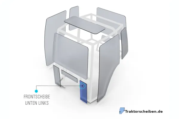 Frontscheibe unten links passend für FENDT GT 370 / GT 380