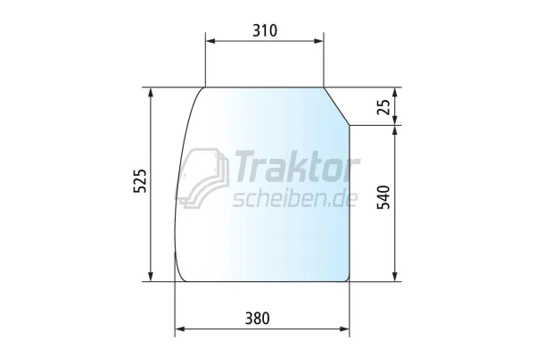 Frontscheibe unten links für FENDT Traktor Fendt 208, Fendt 209