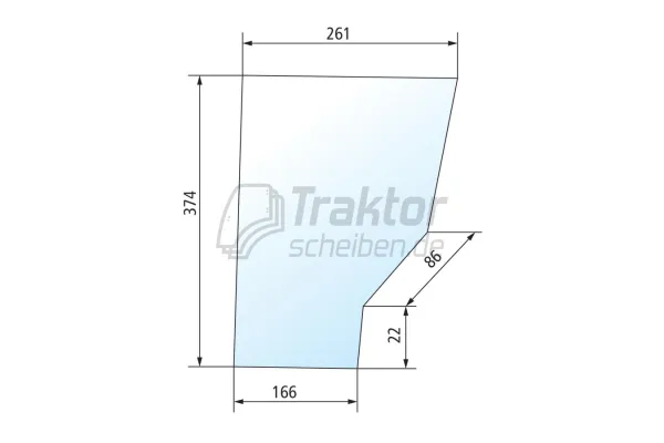 Frontscheibe VALTRA VALMET A83, A85 und MF 4455