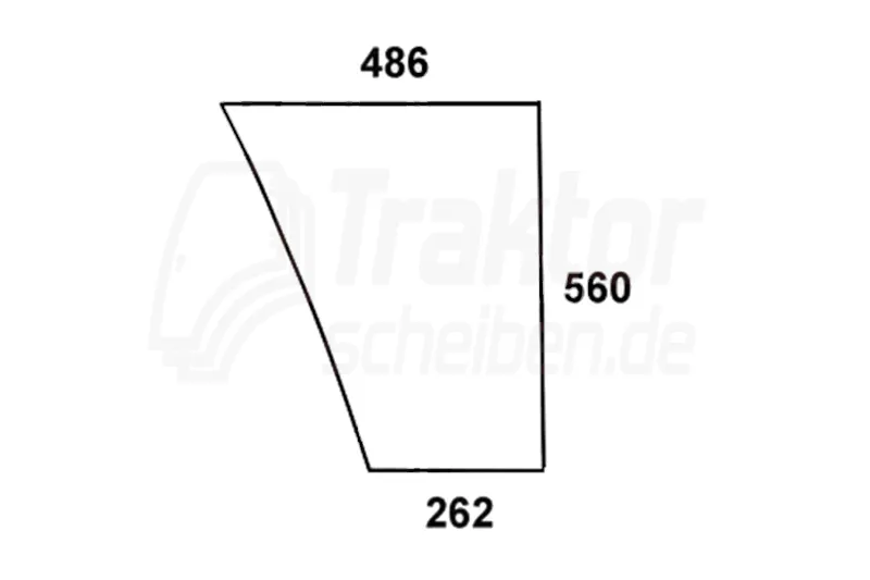 Frontscheibe unten rechts grün für John Deere 3040 / 4250