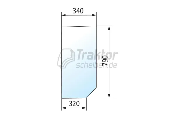 Frontscheibe unten rechts für Ford 8670 / 8770A