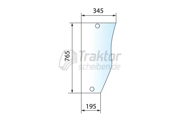 Frontscheibe unten rechts für JOHN DEERE 5080G, 5515