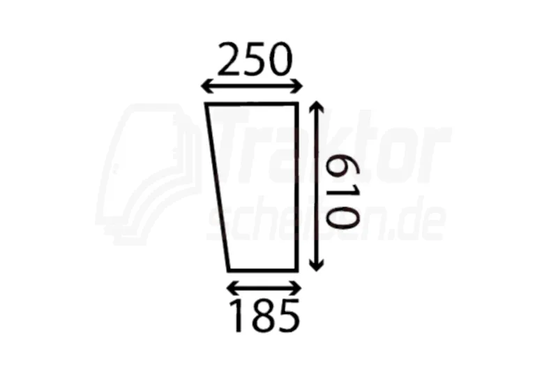 Getönte Frontscheibe unten RH Deutz D7207, John Deere 3140