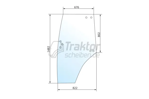 Getönte Türscheibe LH ZETOR Traktor Proxima 65, 6441