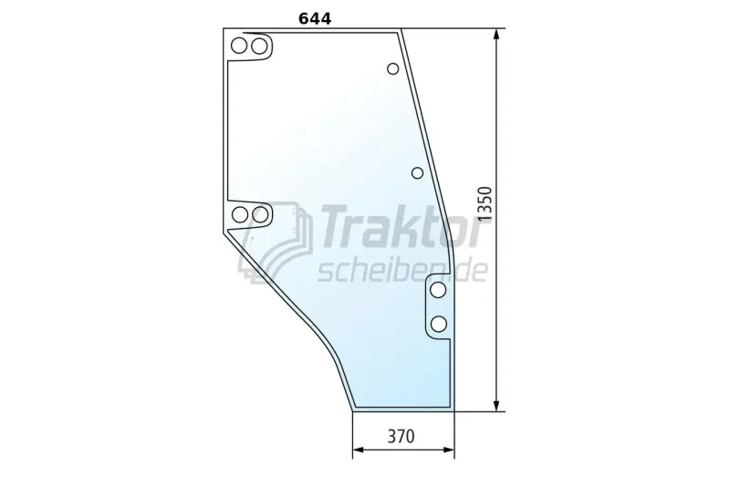 Getönte Türscheibe RH Deutz DX3.90, AgroXtra 4.47