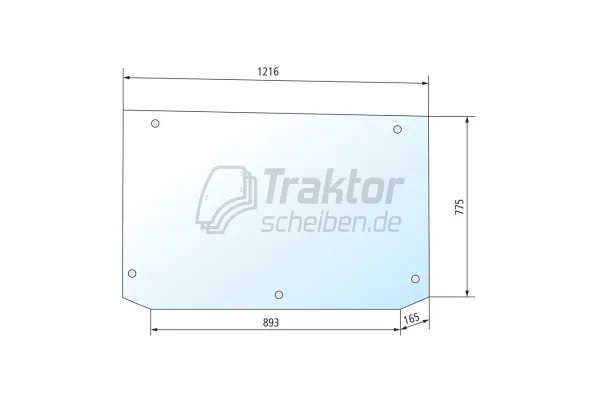 Heckscheibe für SAME / Lamborghini / Hürlimann / Deutz-Fahr