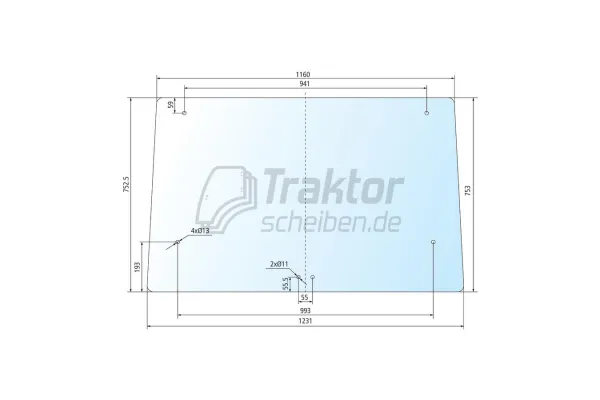 Heckscheibe für CLAAS-RENAULT Traktor 65-34, 90-32