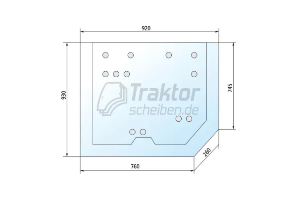Heckscheibe für CLAAS-RENAULT Traktor Arion 510, Axion 830
