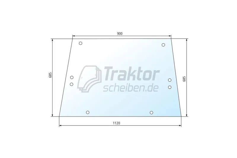 Flache Heckscheibe FIAT 580, 980