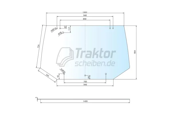 Heckscheibe getönt für Ford 6640 / 7740
