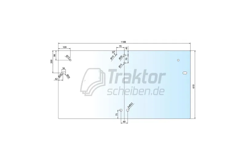 Heckscheibe für STEYR M952, M958 & CASE IH CS48, CS52