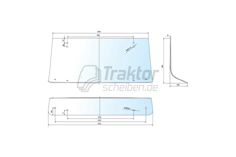 Gebogene Heckscheibe FIAT 110-90 115-90
