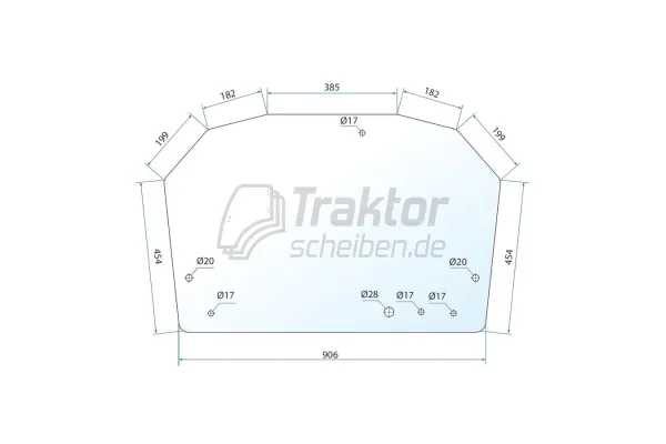 Heckscheibe getönt für FENDT Traktor Farmer 260 P, Farmer 270 P