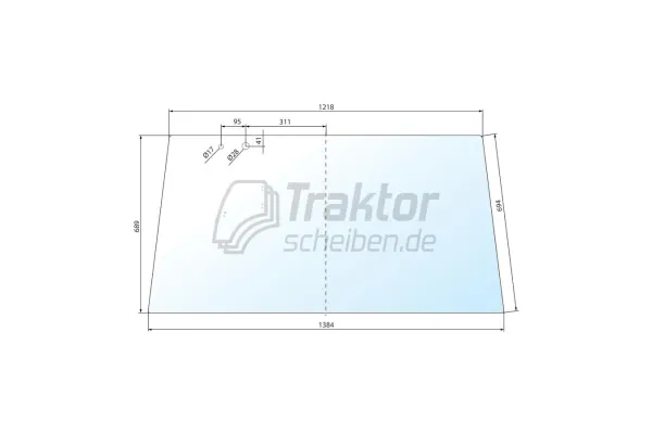 Heckscheibe Fendt Farmer 304–312 & GT 345–380 getönt | Rückverglasung Kabine