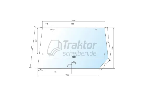 Heckscheibe klar für Case IH 3230 / 4220