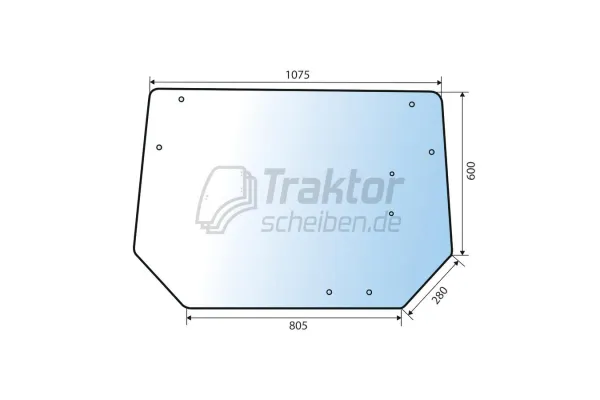 Heckscheibe klar John Deere 940 2650 Kabine