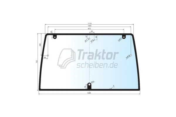 Heckscheibe LINDNER Traktor Geotrac 63, 104, 93