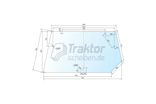 Heckscheibe für DEUTZ FAHR DX4.10, DX6.05