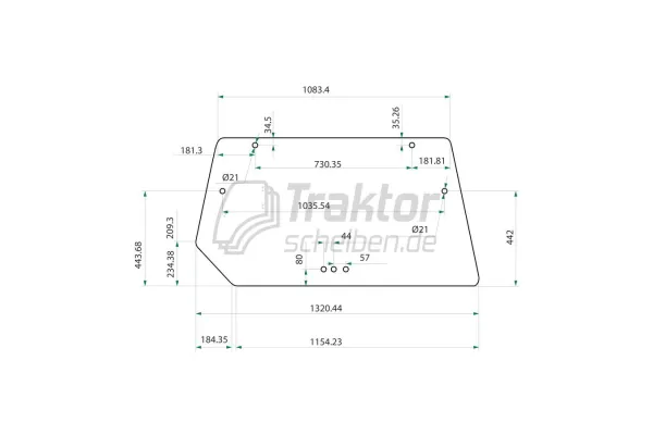 Heckscheibe Aussparung Deutz Fahr DX7.10, DX6.30